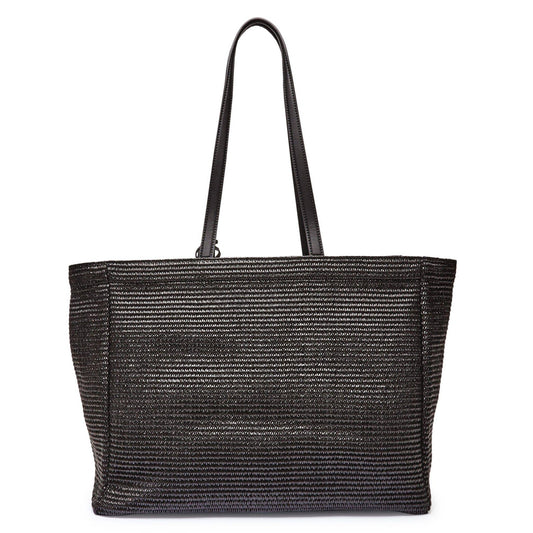 Karl Signature Flower Raffia Tote
