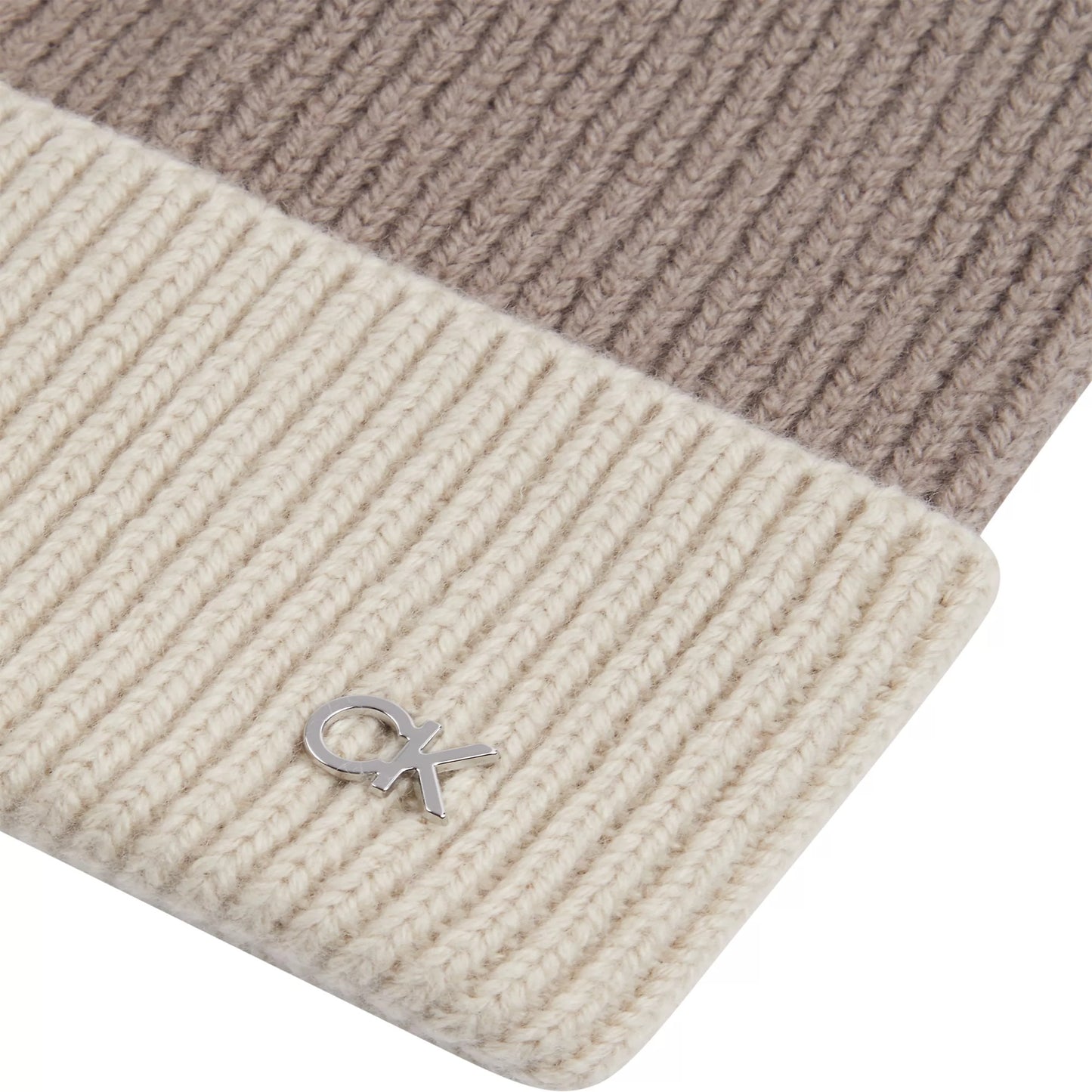 CK METAL TWO-TONE CHUNKY BEANIE