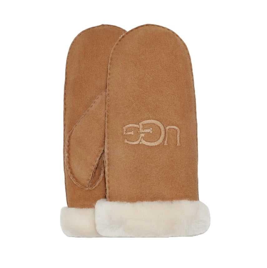 W Sheepskin Embroider Mitten