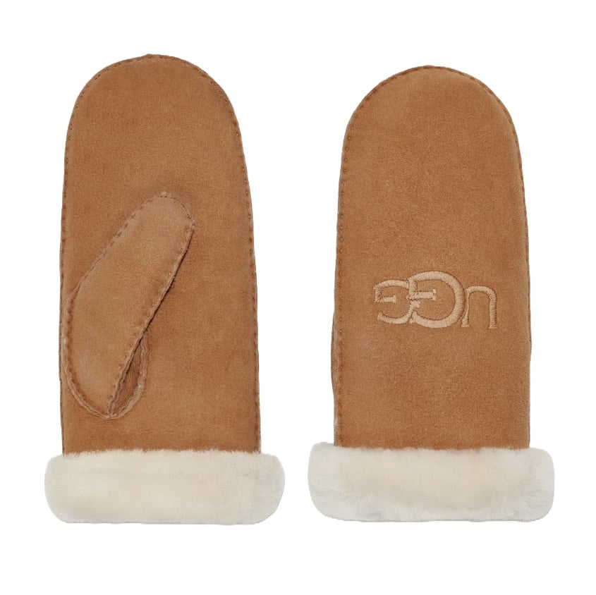 W Sheepskin Embroider Mitten