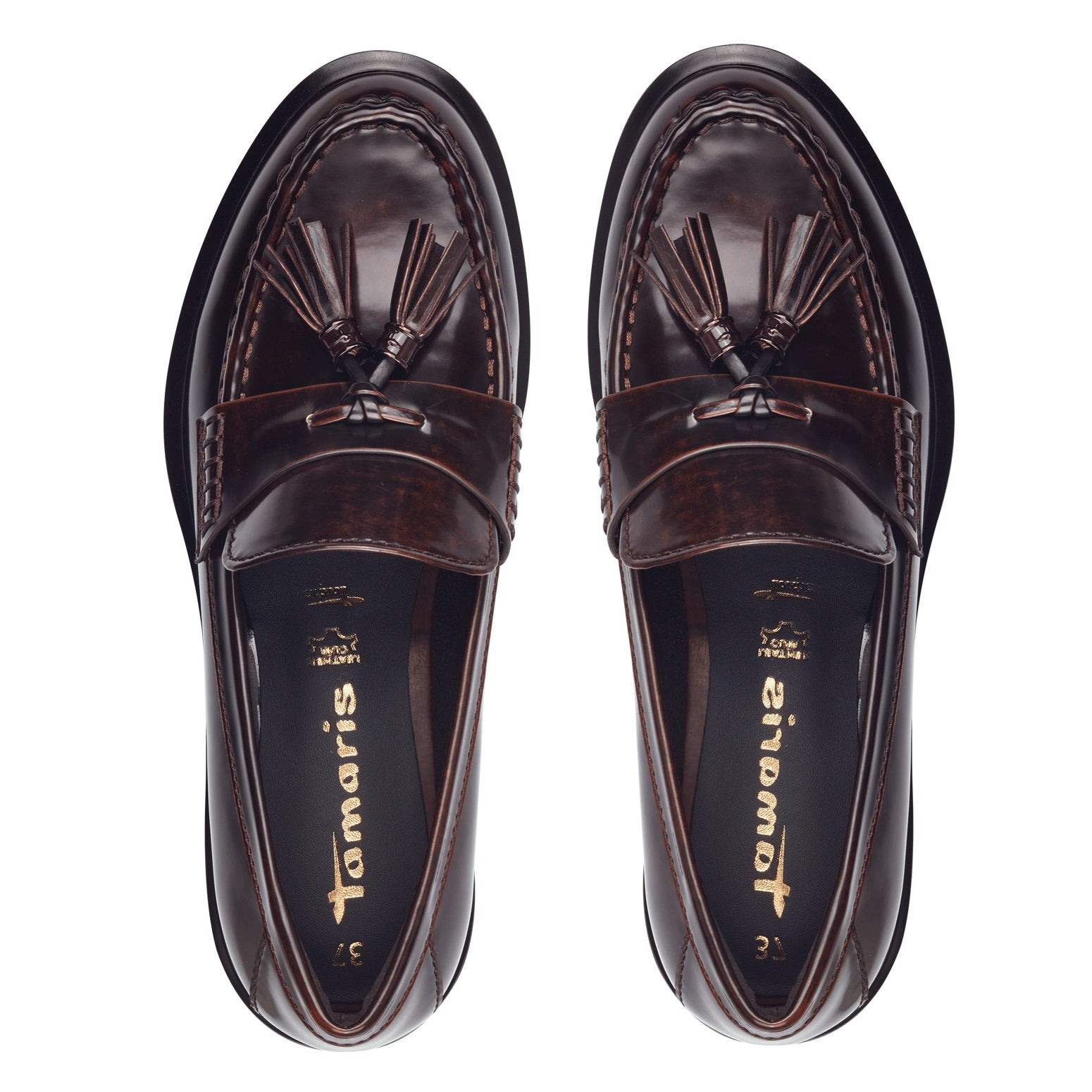 Tamaris Patent Tassel Loafer Dam Loafers Mahogany – in VOGUE