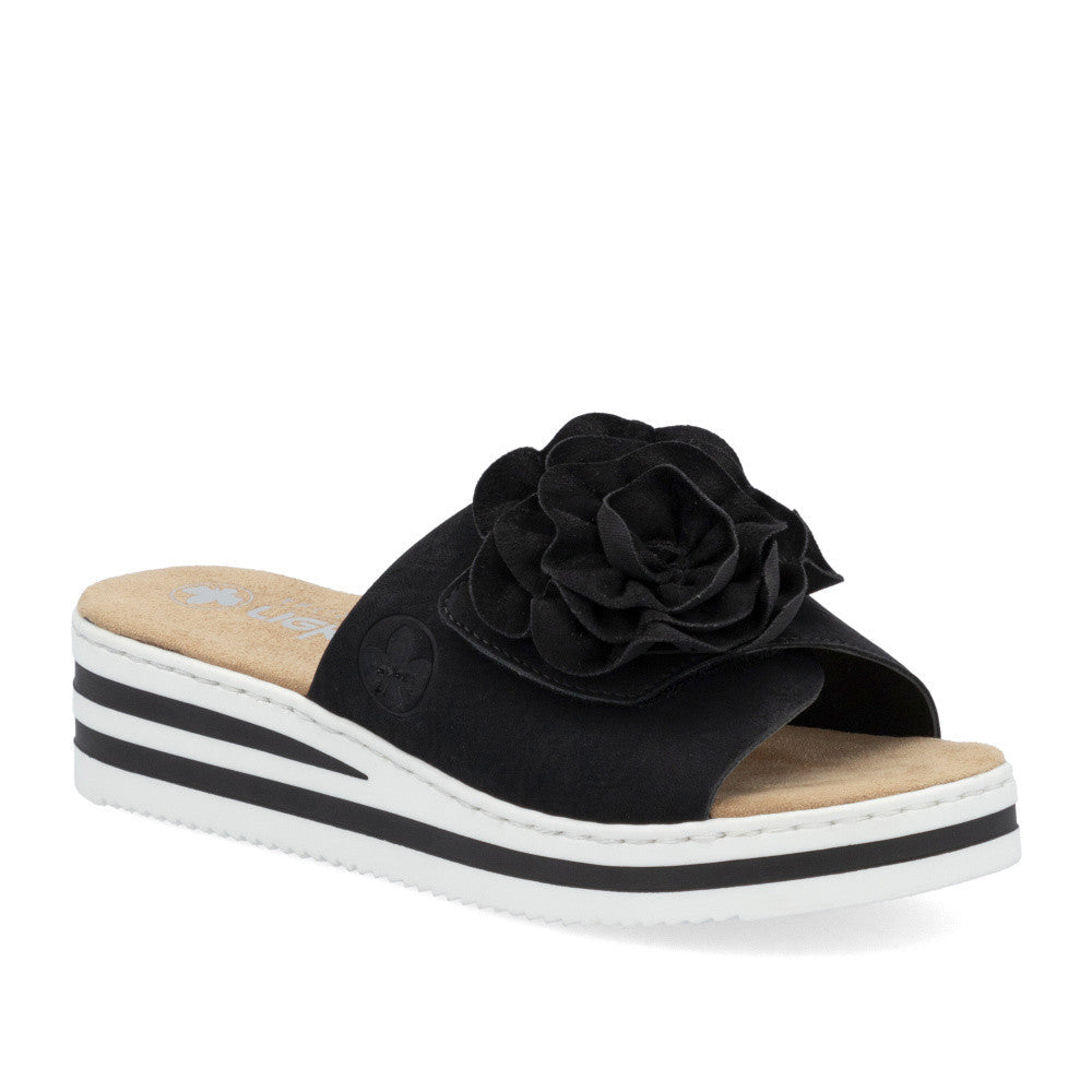 Pantolette Flower Big Strap Wedge
