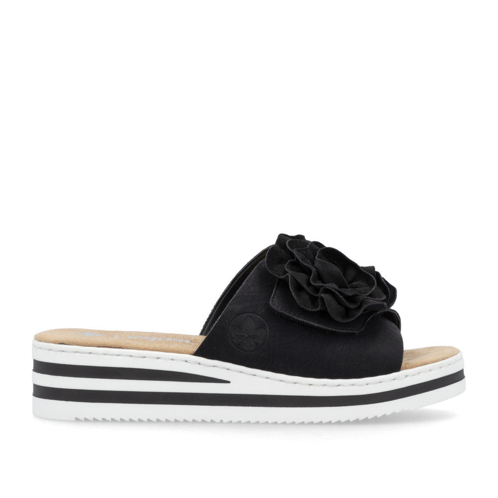 Pantolette Flower Big Strap Wedge