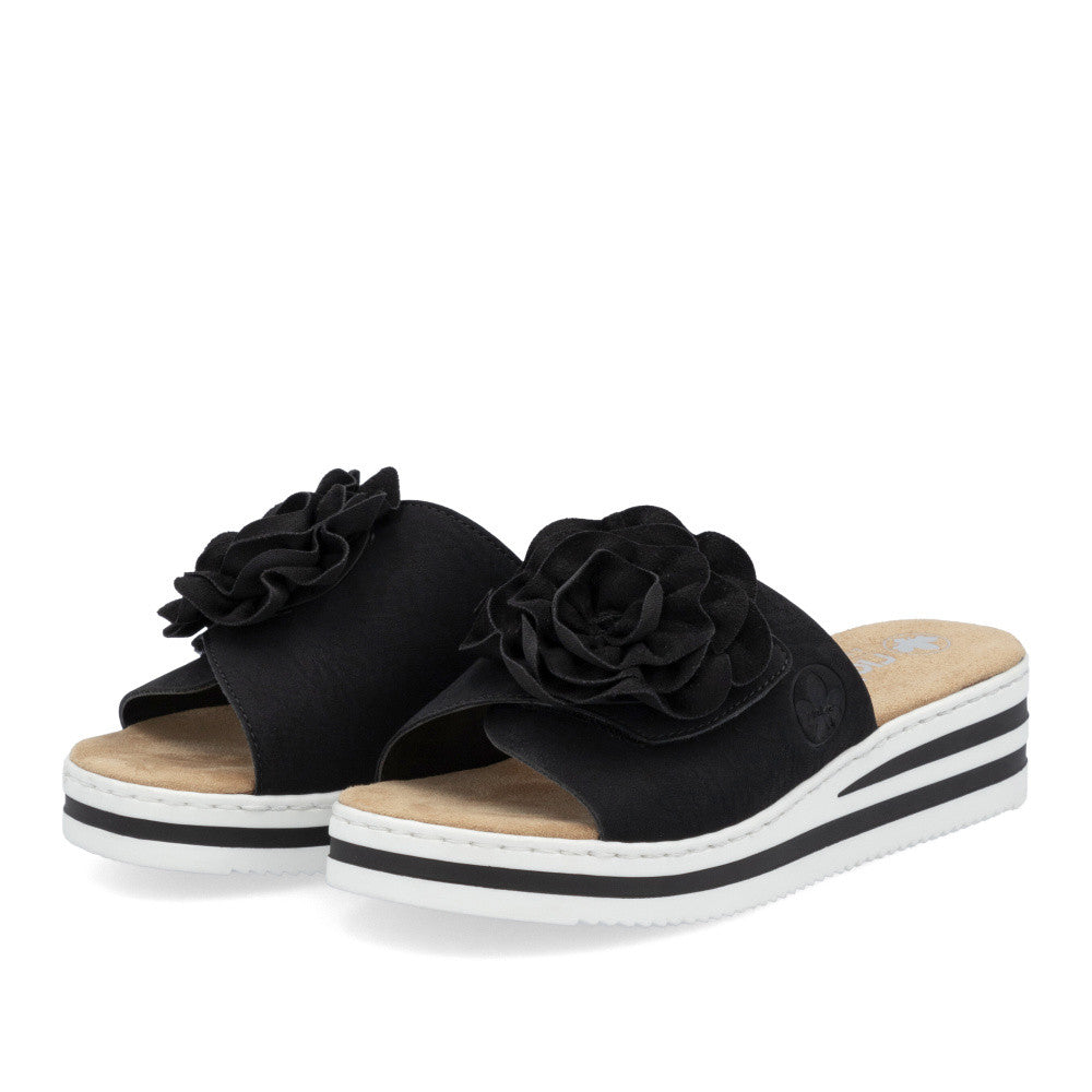 Pantolette Flower Big Strap Wedge