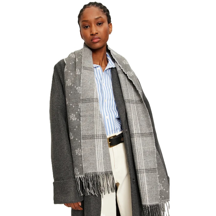 Plaid & Logo Motif - Scarf